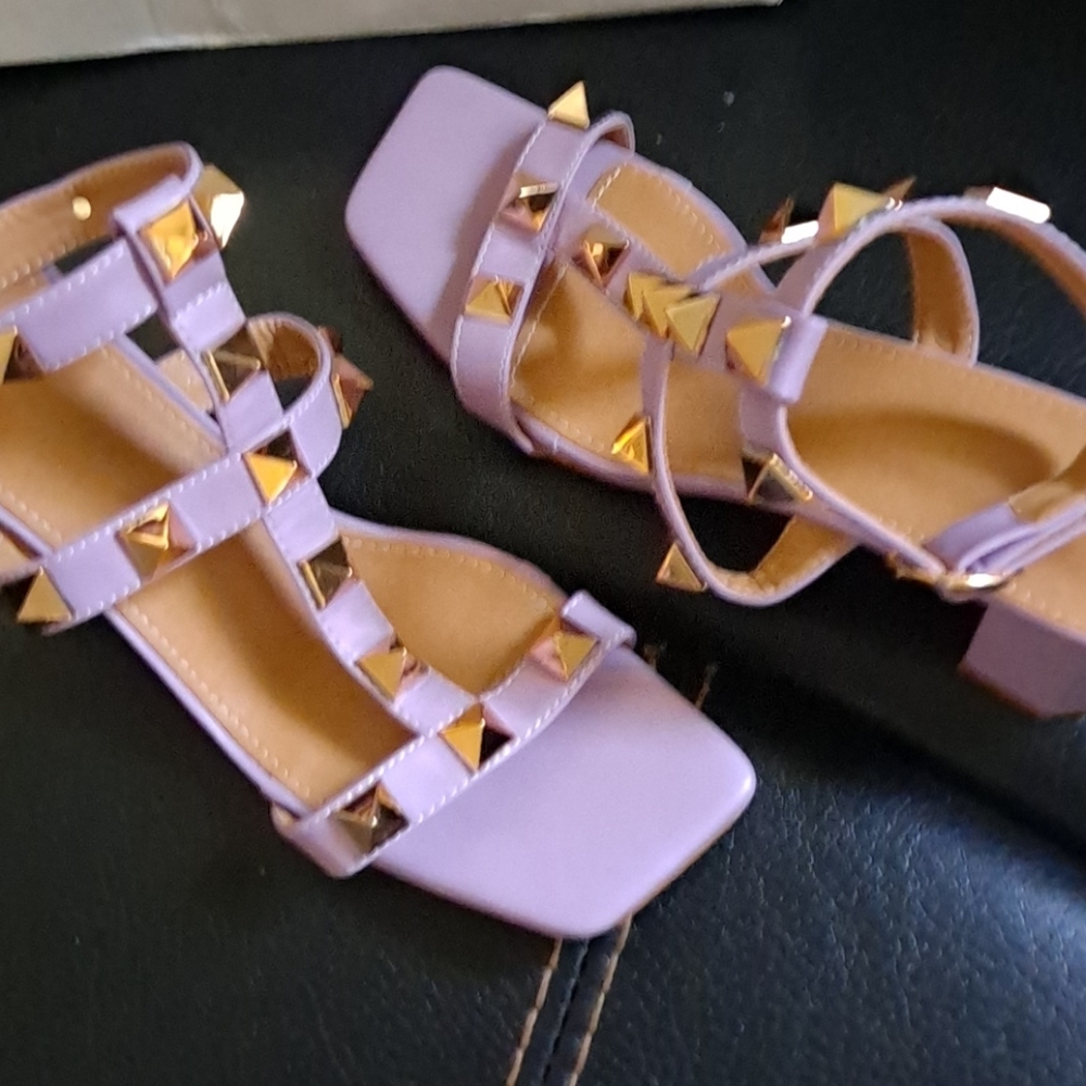 Purple studded strappy sandal
